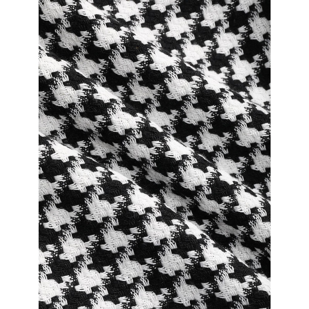 minimalist Houndstooth Print Tunic Dress black white - Picture 5 of 9